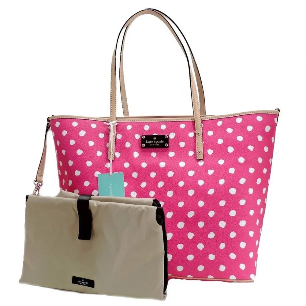 Kate Spade New York Bondi Road Harmony Baby Bag in Pink and Cream Dots